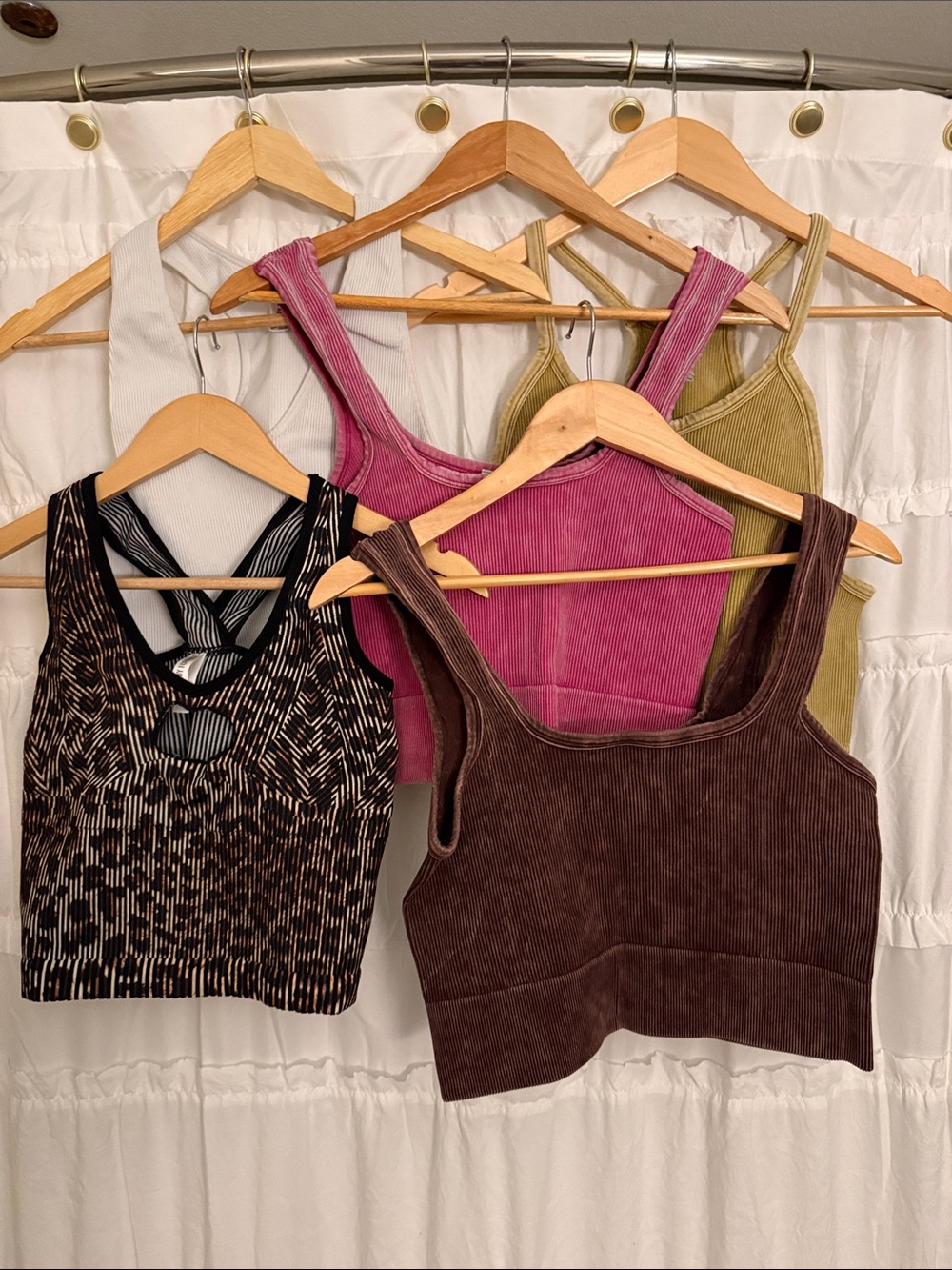 Ribbed Scoop Neck Crop Tank Top Lot of 5